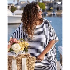 B38 Frank & Eileen Olive Original Capelet OS Striped French Chic Old Money